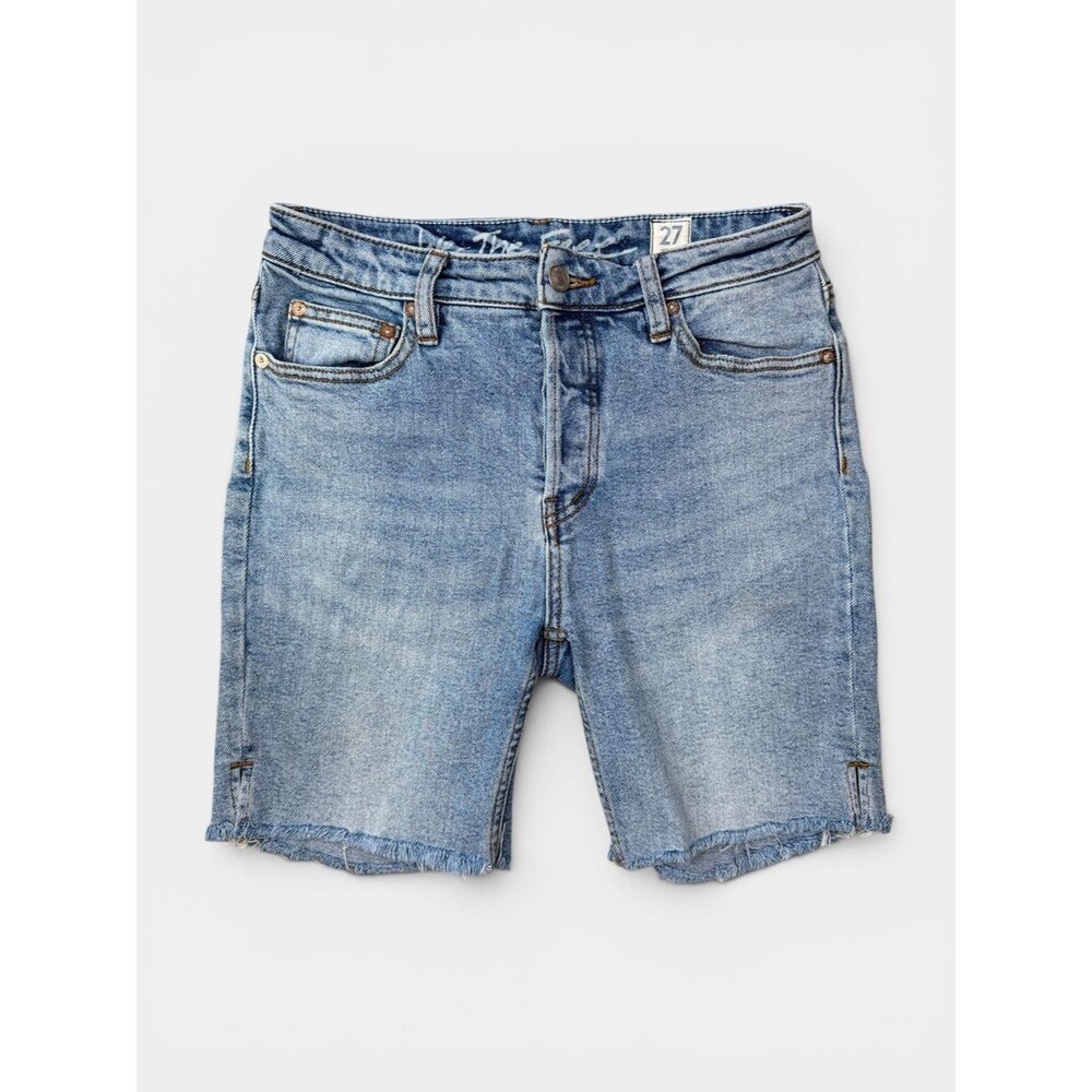 Free People We The Free Raw Hem Bermuda Denim Shorts Size 27